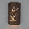 14" Wall Light-Center Elk w/Elk Tracks Borders-Open Top Half Round-Iron Oxide-Indoor-Outdoor - Image 2