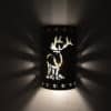 14" Wall Light-Center Elk w/Elk Tracks Borders-Open Top Half Round-Iron Oxide-Indoor-Outdoor - Image 3