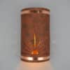 18" Wall Light-Sunrise-Closed Top (Dark Sky) Half Round-Copper Brick-Raw Copper Bands-Amber Mica-Indoor-Outdoor - Image 2