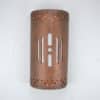 18" Wall Light-Center Windows w/Monterey Boarders-Open Top Half Round-Antique Copper-Indoor-Outdoor