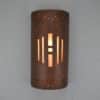 18" Wall Light-Center Windows w/Monterey Boarders-Open Top Half Round-Antique Copper-Indoor-Outdoor - Image 2
