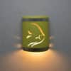 9" Wall Light-Angel Fish-Closed Top (Dark Sky) Half Round-Chartreuse-Stainless Steel Bands-Indoor-Outdoor - Image 2