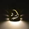 9" Wall Light-Angel Fish-Closed Top (Dark Sky) Half Round-Chartreuse-Stainless Steel Bands-Indoor-Outdoor - Image 3