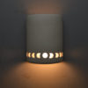9" Wall Light-Bullets Bottom Border-Open Top Half Round-White-Indoor-Outdoor - Image 2