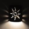 9" Wall Light-Ancient Sun-Closed Top (Dark Sky) Half Round-Black Suede-Indoor-Outdoor - Image 3