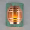 9" Wall Light-Mission Copper Cover-Closed Top (Dark Sky) Half Round-Raw Turquoise-Amber Mica-Indoor-Outdoor