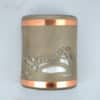 9" Wall Light-Duck-Open Top Half Round-Raw Copper Bands-Taupe Haze-Indoor-Outdoor