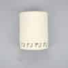9" Wall Light-Greek Key Bottom Border-Open Top Half Round-White-Indoor-Outdoor