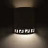 9" Wall Light-Greek Key Bottom Border-Open Top Half Round-White-Indoor-Outdoor - Image 3