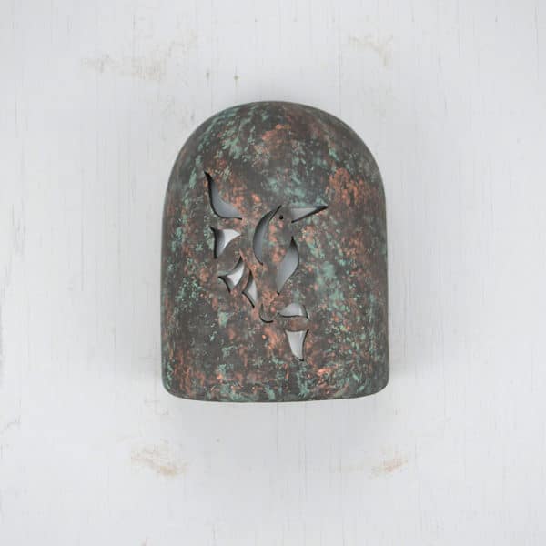 9" Wall Light-Hummingbird-Hood (Dark Sky) Half Round-Copper Moss Agate-Indoor-Outdoor-
