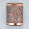 9" Wall Light-Ancient Sun-Open Top Half Round-Copper Wash-Raw Copper Bands-Indoor-Outdoor