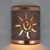 9" Wall Light-Ancient Sun-Open Top Half Round-Copper Wash-Raw Copper Bands-Indoor-Outdoor - Image 2