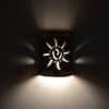9" Wall Light-Ancient Sun-Open Top Half Round-Copper Wash-Raw Copper Bands-Indoor-Outdoor - Image 3