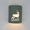 9" Wall Light-Deer-Open Top Half Round-Tin Roof Green-Indoor-Outdoor