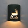9" Wall Light-Deer-Open Top Half Round-Tin Roof Green-Indoor-Outdoor - Image 2