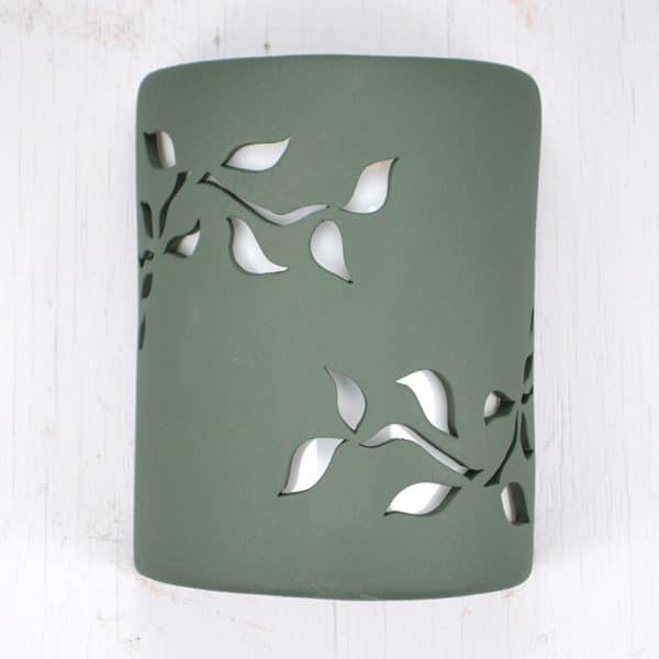 9" Wall Light-Ivy-Open Top Half Round-Tin Roof Green-Indoor-Outdoor