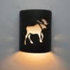 9" Wall Light-Moose-Open Top Half Round-Black-Indoor-Outdoor - Image 2