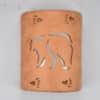 9" Wall Light-Mountain Bear w/Bear Tracks Border-Open Top Half Round-Brown Mica-Indoor-Outdoor