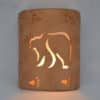 9" Wall Light-Mountain Bear w/Bear Tracks Border-Open Top Half Round-Brown Mica-Indoor-Outdoor - Image 2