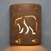 9" Wall Light-Mountain Bear w/Bear Tracks Border-Open Top Half Round-Brown Mica-Indoor-Outdoor - Image 3