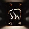 9" Wall Light-Mountain Bear w/Bear Tracks Border-Open Top Half Round-Brown Mica-Indoor-Outdoor - Image 4