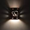 9" Wall Light-Mountain Bear w/Bear Tracks Border-Open Top Half Round-Brown Mica-Indoor-Outdoor - Image 5