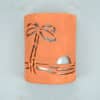 9" Wall Light-Paradise Palm-Open Top Half Round-Clay Wash-Indoor-Outdoor
