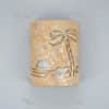 9" Wall Light-Paradise Palm(Right Facing)-Open Top Half Round-Silver Rocky Road-Indoor-Outdoor