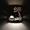 9" Wall Light-Paradise Palm(Right Facing)-Open Top Half Round-Silver Rocky Road-Indoor-Outdoor - Image 2