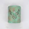 9" Wall Light-Phoenix-Open Top Half Round-Raw Turquoise-Indoor-Outdoor