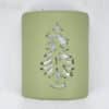 9" Wall Light-Pine-Open Top Half Round-Olive Green-Indoor-Outdoor