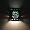 9" Wall Light-Shoji w/Circle Borders-Open Top Half Round-Black-Turquoise Inside-Indoor-Outdoor - Image 3