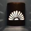 9" Wall Light-Single Fan-Open Top Half Round-Rust Mica-Indoor-Outdoor - Image 2