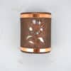 9" Wall Light-Sunflower-Open Top Half Round-Antique Copper-Raw Copper Bands-Indoor-Outdoor