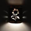 9" Wall Light-Sunflower-Open Top Half Round-Antique Copper-Raw Copper Bands-Indoor-Outdoor - Image 3