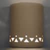 9" Wall Light-Tribal Drum-Open Top Half Round-Tan-Indoor-Outdoor - Image 2