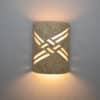 9" Wall Light-Weavings-Open Top Half Round-Silver Rocky Road-Indoor-Outdoor