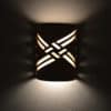 9" Wall Light-Weavings-Open Top Half Round-Silver Rocky Road-Indoor-Outdoor - Image 3