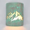 9" Wall Light-Peaks-Closed Top (Dark Sky) Half Round-Raw Turquoise-Indoor-Outdoor