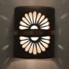 9" Wall Light-Double Fan w/Middle Brushed and Sealed Copper Band-Open Top Half Round-Copper Patina-Indoor-Outdoor - Image 2