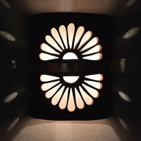 9" Wall Light-Double Fan w/Middle Brushed and Sealed Copper Band-Open Top Half Round-Copper Patina-Indoor-Outdoor - Image 3