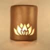9" Wall Light-Lotus Flower-Open Top Half Round-Terracotta Haze-Indoor-Outdoor