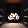 9" Wall Light-Lotus Flower-Open Top Half Round-Terracotta Haze-Indoor-Outdoor - Image 3