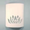 9" Wall Light-Lotus Flower-Open Top Half Round-White-Indoor-Outdoor