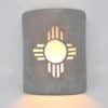 9" Wall Light-Plain Kachina (4 pt)-Open Top Half Round-Copper Patina-Indoor-Outdoor