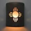 9" Wall Light-Plain Kachina (4 pt)-Open Top Half Round-Copper Patina-Indoor-Outdoor - Image 2