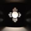 9" Wall Light-Plain Kachina (4 pt)-Open Top Half Round-Copper Patina-Indoor-Outdoor - Image 3