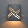 9" Wall Light-Weavings-Open Top Half Round-Gray Tone-Indoor-Outdoor - Image 2