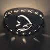 Small Bowl Sconce-Angel Fish w/Waves Border-White-Indoor Uplight - Image 3
