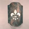 12" Wall Light-Fleur de Lis on a Arched Handcut Half Round-Copper Moss Agate Copper-Indoor-Outdoor